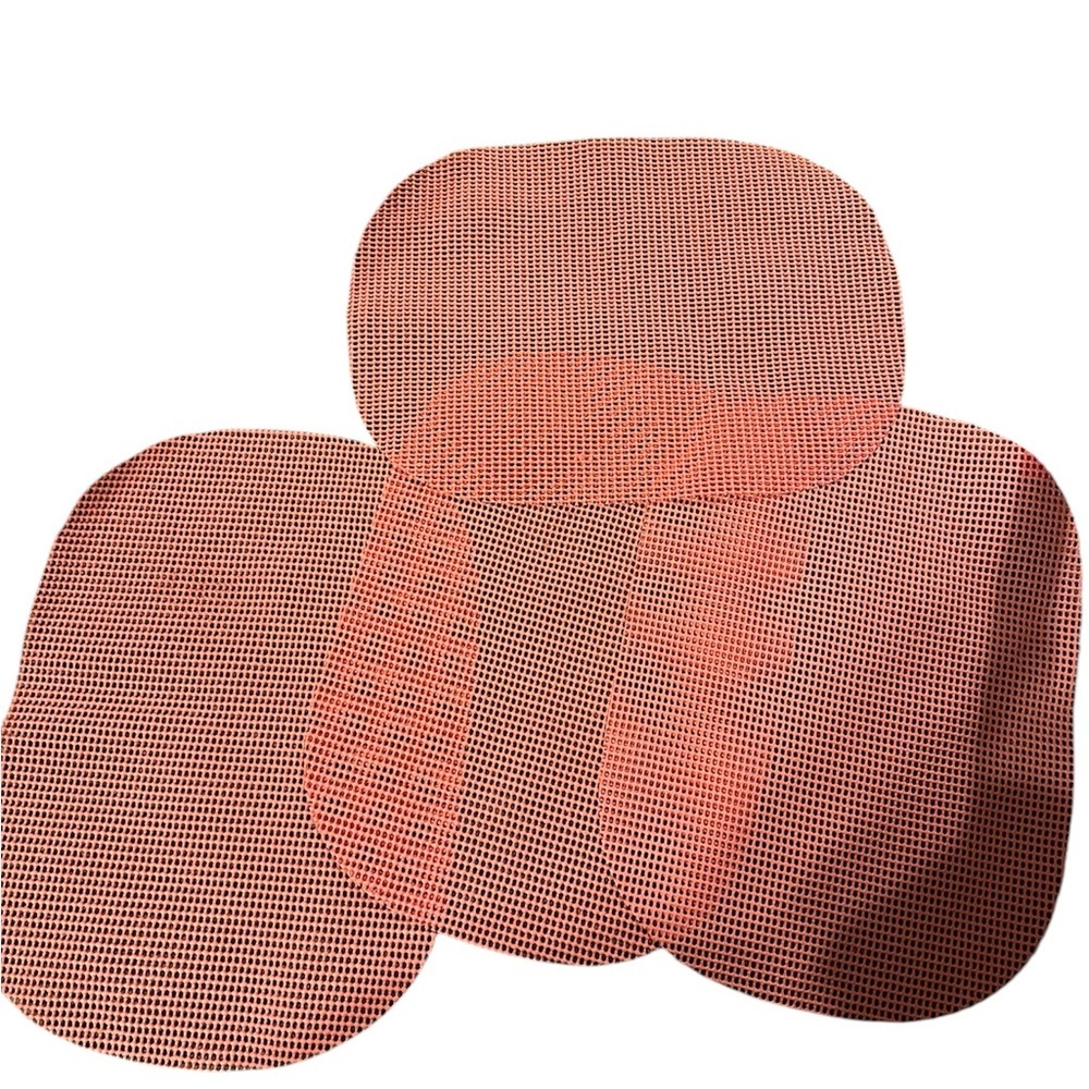 Red Mesh Fabric Squares table placemat bundle